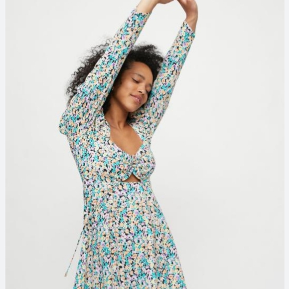 New Afrm Zion Puff Sleeve Mini Dress Size Small - Picture 2 of 11